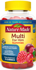 Витаминно-минеральные комплексы nature Made Multi For Him Gummies  Мужской мультивитаминный комплекс для поддержки здоровья - 70 мармеладок с ягодным вкусом