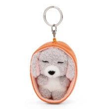 NICI Sleeping Pets Dog Poodle Grey 8 cm Basket Key Ring