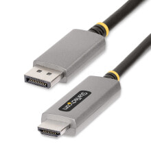 StarTech.com 133DISPLAYPORTHDMI21 видео кабель адаптер 2 m DisplayPort HDMI Черный, Серебристый