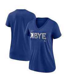 Nike women's Los Angeles Dodgers Royal K-Bye Tri-Blend V-Neck T-shirt