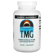 Витамины и БАДы для пищеварительной системы source Naturals, TMG, триметилглицин, 750 мг, 240 таблеток