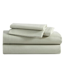 Eddie Bauer solid Cotton Flannel 4-Piece Sheet Set, King