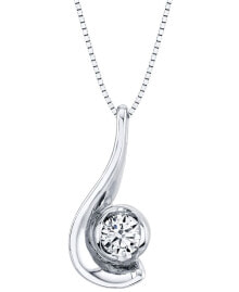 Купить ювелирные кулоны и подвески Sirena: Diamond Swirl Frame 18" Pendant Necklace (1/4 ct. t.w.) in 14k White Gold