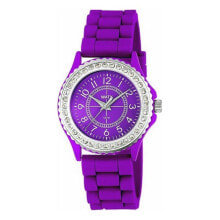 Женские наручные часы Женские часы аналоговые со стразами на циферблате фиолетовый силиконовый браслет Watx & Colors