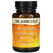 Витамин Д Dr. Mercola, липосомальный витамин D3, 1000 МЕ, 30 капсул