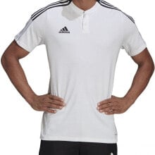 Мужские спортивные футболки Мужская футболка-поло спортивная белая однотонная adidas Tiro 21 Polo M GM7363