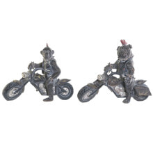 Decorative Figure Home ESPRIT Dark grey Biker 24 x 15 x 29 cm (2 Units)