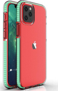 Hurtel Spring Case pokrowiec żelowe etui z kolorową ramką do iPhone 13 mini miętowy