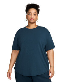 Nike plus Size One Relaxed Dri-FIT Shorts-Sleeve Top