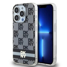 DKNY Dkhmp15Lhcptsk iPhone 15 Pro 6.1 Iml Checke Mono Pattern&Printed Stripes phone case