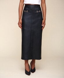 Купить женские юбки AVEC LES FILLES: Women's Equestrian-Detail Faux-Leather Maxi Skirt