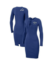 WEAR by Erin Andrews women's Blue Tampa Bay Lightning Lace-Up Dress