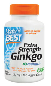 Doctor's Best Extra Strength Ginkgo Экстракт листьев гинкго билоба 120 мг 360 капсул