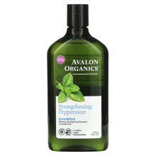 Шампуни для волос Avalon Organics Strengthening Peppermint Shampoo Укрепляющий шампунь с перечной мятой для ломких волос 325 мл