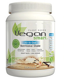 Сывороточный протеин Naturade VeganSmart All-In-One Nutritional Shake  Протеиновый комплекс с пробиотиками, пищеварительными ферментами, витаминами, минералами и Омега-3 - 15 порций с ванильным вкусом