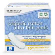 Sanitary pads and tampons dr. Mercola Organic Cotton Ultra Thin Pads Daytime with Wings -- 10 Pads