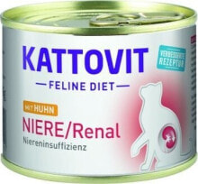 Купить влажные корма для кошек Kattovit: Kattovit KATTOVIT Renal kurczak - puszka 185g karma dla kota