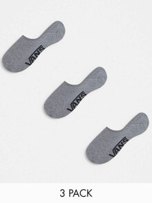 Купить мужские носки Vans: Vans 3 pack classic no show socks in grey