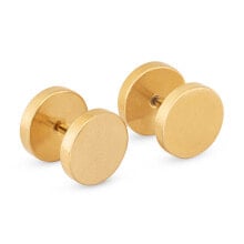 Мужские серьги Мужские серьги гвоздики золотые  Minimalist gold-plated earrings KS-148