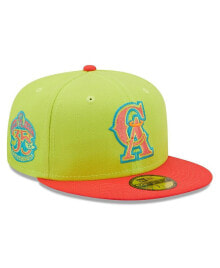 New Era men's Green, Red California Angels, Los Angeles Angels Cyber Highlighter 59FIFTY Fitted Hat