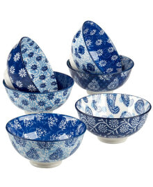 Certified International carnival Blue Set of 6 All Purpose Bowl, 4.75