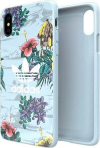 чехол силиконовый голубой с логотипом iPhone X/Xs adidas