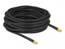 Кабели и провода для строительства deLOCK 90456 коаксиальный кабель 10 m RP-SMA Черный