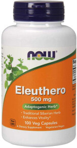 Витамины и БАДы для укрепления иммунитета nOW Eleuthero Женьшень 500 мг 100 вегетарианских капсул