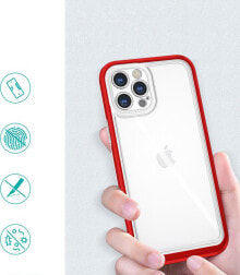 Hurtel Clear 3in1 etui do iPhone 12 Pro żelowy pokrowiec z ramką czerwony