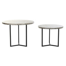 Set of 2 tables DKD Home Decor Beige Grey 76 x 76 x 60 cm