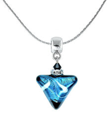 Ювелирные колье půvabný náhrdelník Sea Wave Triangle s ryzím stříbrem v perle Lampglas NTA12