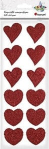 Наклейки для детского творчества titanum Foil stickers hearts mix size. red 12 pcs