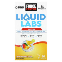 Force Factor, Liquid Labs Energy, Rapid Hydration Electrolyte Drink Mix, Fruit Punch, 20 Stick Packs, 0.28 oz (8 g) Each