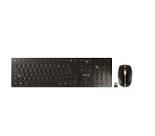 Комплекты из игровых клавиатуры и мыши CHERRY DW 9100 SLIM клавиатура РЧ беспроводной + Bluetooth AZERTY Французский Черный JD-9100FR-2