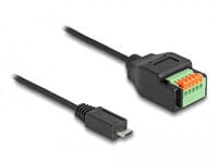 USB 2.0 Kabel Typ Micro-B Stecker zu Terminalblock Adapter mit Drucktaster - Adapter - Digital