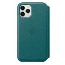 Чехлы для мобильных телефонов чехол кожаный Apple Leather Folio MY1M2ZM/A для iPhone 11 Pro зелёный павлин