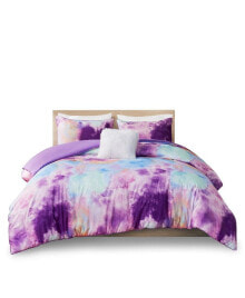 Gracie Mills orion Dreamscape Watercolor Tie Dye Comforter Set with Cozy Throw Pillow, Full/Queen