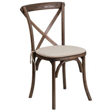 Flash Furniture hercules Series Stackable Early American Wood Cross Back Chair With Cushion