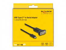 Delock 64196 - USB Type-C - RS-232 - Male - Black - 2 m - 0.45 Gbit/s