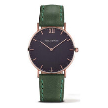 Мужские наручные часы с ремешком мужские наручные часы с зеленым кожаным ремешком Paul Hewitt PH-SA-R-ST-B-12M ( 39 mm)