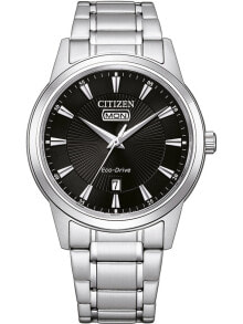 Мужские наручные часы с серебряным браслетом Citizen AW0100-86E Eco-Drive Sport Herren 40mm 3ATM