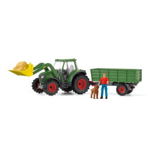 SCHLEICH Farm World Tractor With Trailer doll