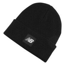 Шапка с манжетой New Balance с летящим логотипом - мужская - модель: Flying Logo Beanie купить в интернет-магазине