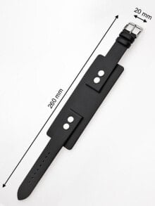 Ремешки и браслеты для часов Perigaum Replacement Strap for P-0701 u. P-0702 20 x 260 mm Black Silver Clasp