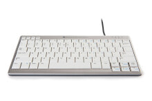 Клавиатуры bakkerElkhuizen UltraBoard 950 клавиатура USB QWERTY Международный американский стандарт Серебряный, Белый BNEU950US
