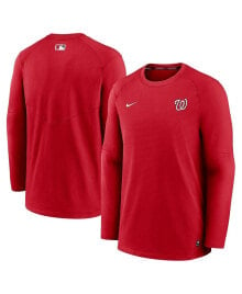 Nike men's Red Washington Nationals Authentic Collection Logo Performance Long Sleeve T-shirt