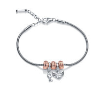 Браслеты beautiful silver bicolor bracelet with pendants VMMB2053-19