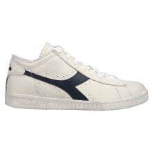 Купить мужские кроссовки Diadora: Diadora Game L Waxed Row Cut Lace Up Mens Blue, Off White Sneakers Casual Shoes