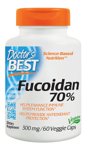 Водоросли Doctor's Best Fucoidan 70% Фукоидан 70% для поддержки иммунитета и антиокидантной защиты 60 вегетарианских капсул