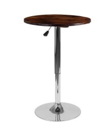 EMMA+OLIVER 23.5'' Round Adjustable Height Wood Table (Adjustable Range 26.25'' - 35.5'')